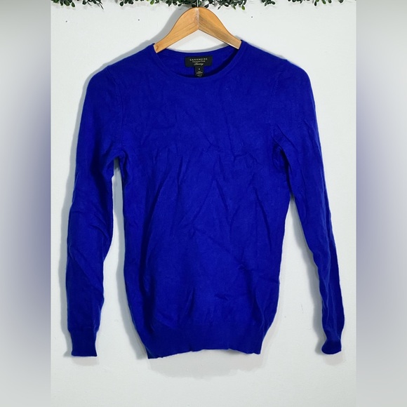 100% Cashmere Sweater Womens Small Crewneck Charter Club Royal Blue - Picture 1 of 7
